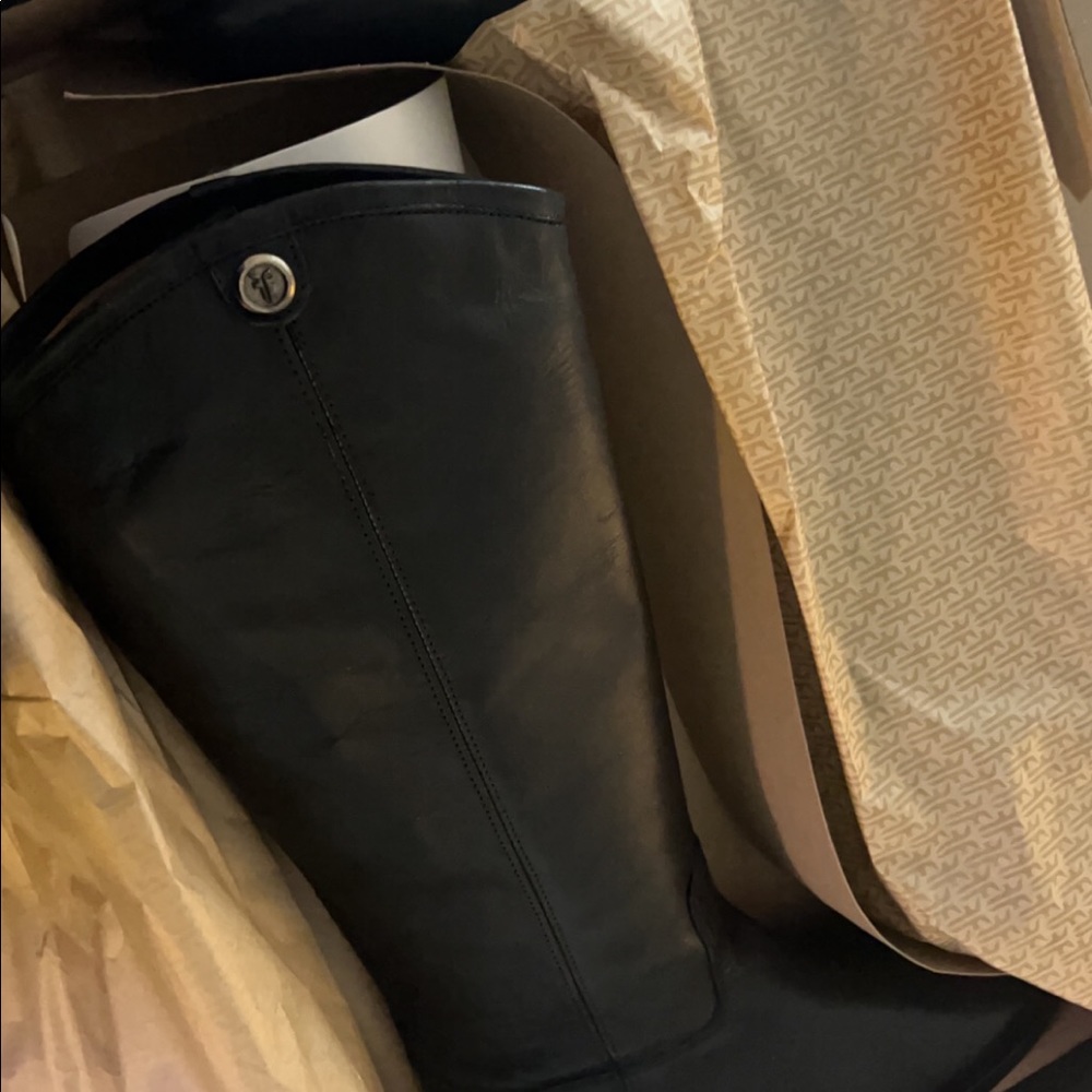 NIB FRYE MELISSA 2 BLACK TALL BOOTS EXTENDED CALF SIZE 8